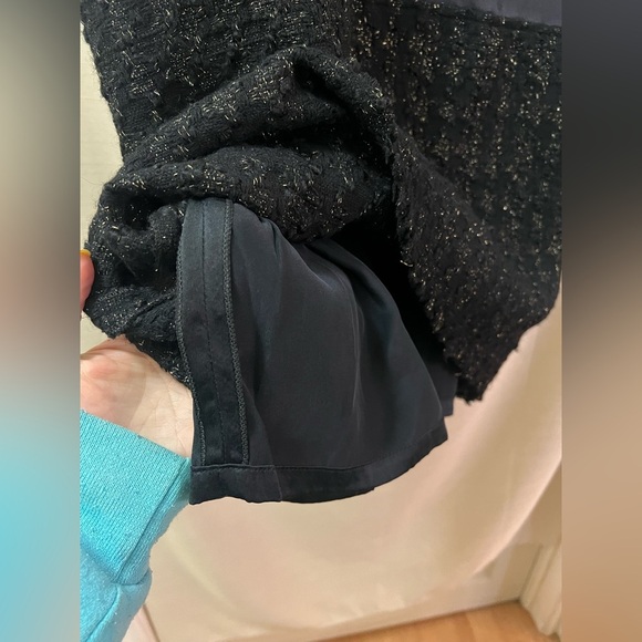 ANIMALE black 100% silk and wool dress with beaded and sheer upper size 38 - Picture 5 of 10